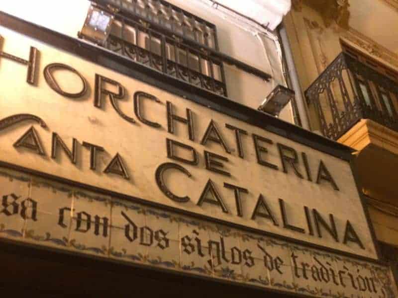 Big sign that says Horchateria de Santa Catalina.