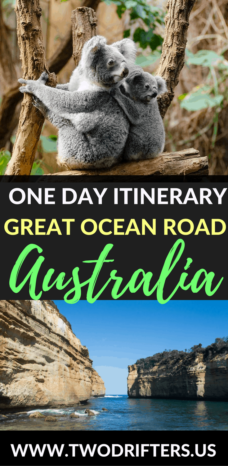 Pinterest social share image that says "One Day Itinerary Great Ocean Road Australia."