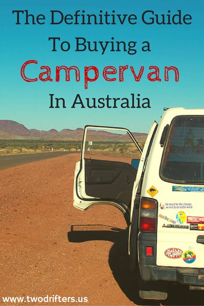 Pinterest social share image that says \"The Definitive Guide to Buying a Campervan in Australia.\"