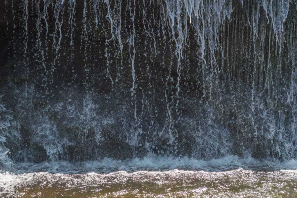 Close up of a waterfall.