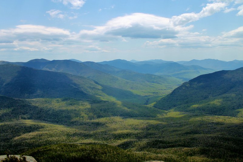 Rolling mountains as far as the eye can see.