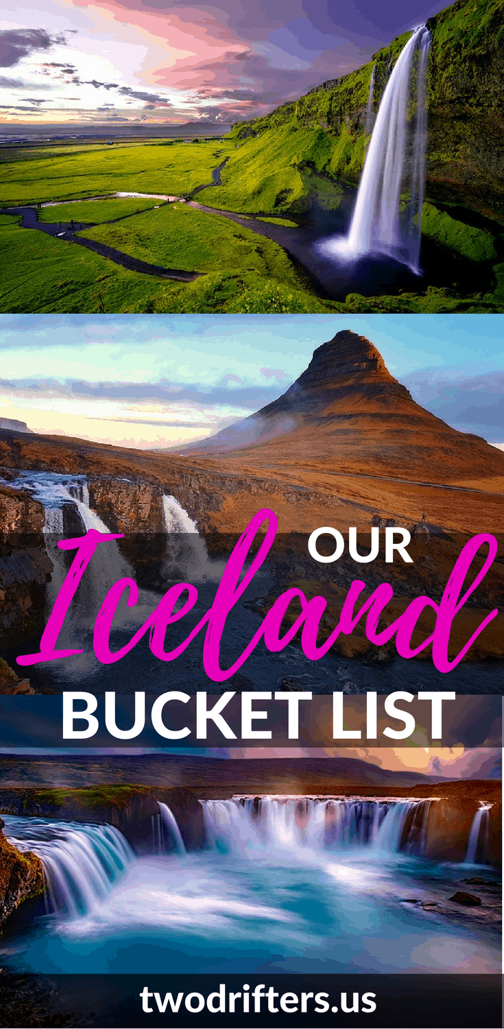 Pinterest social image that says Our Iceland Bucket List.
