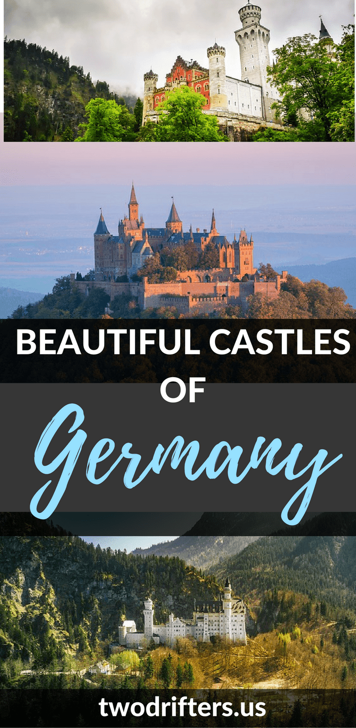 Pinterest social share image that says, "Beautiful Castles of Germany."