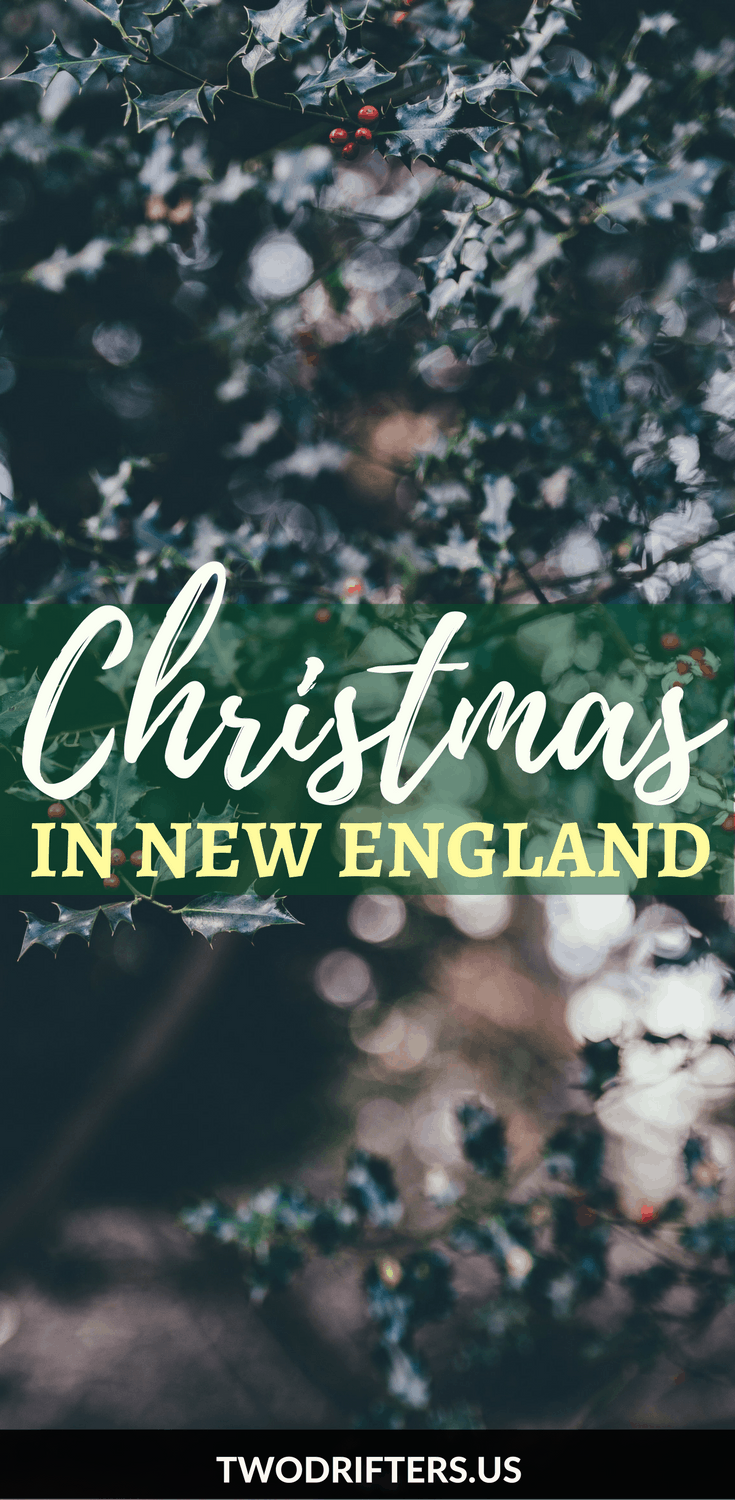 Pinterest social share image that says "A New England Christmas."