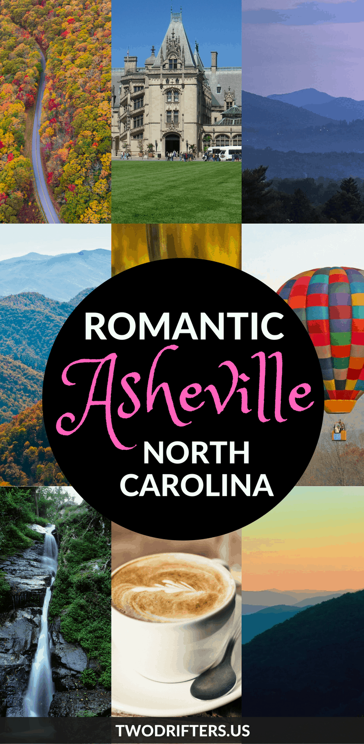 Pinterest social image that says “Romantic Asheville North Carolina.”