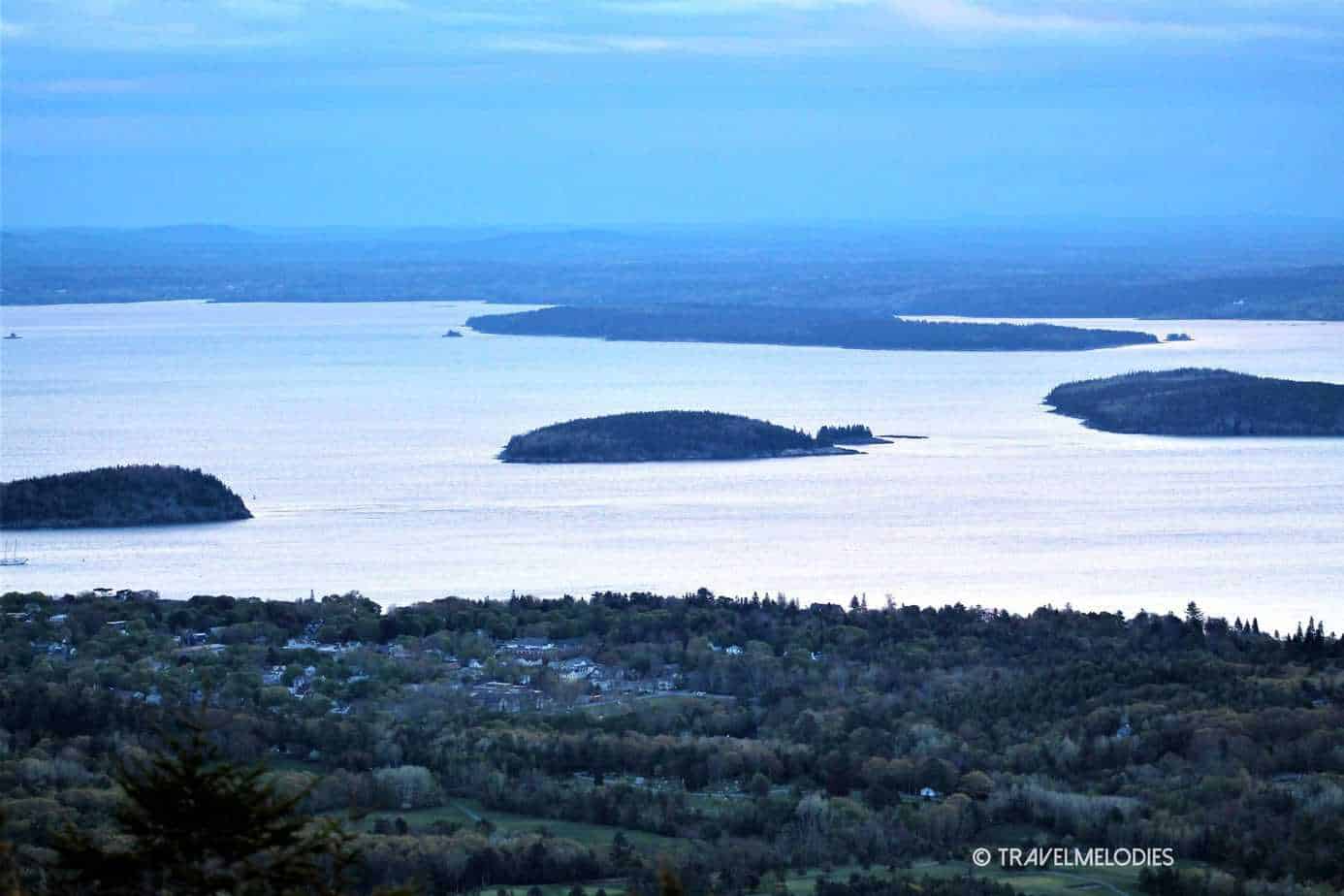 A photo of islands off the coast.