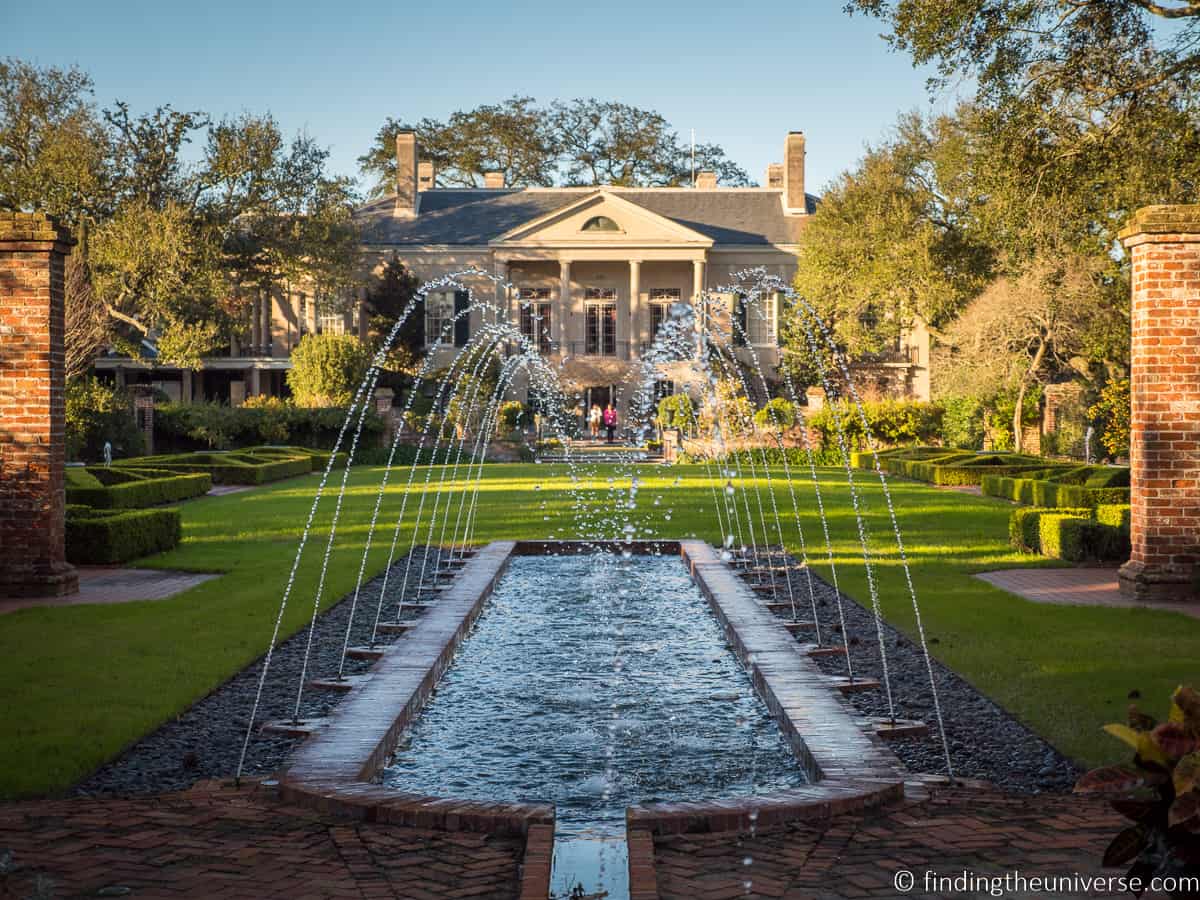 A beautiful fountain in romantic New Orleans Louisiana on a sunny day