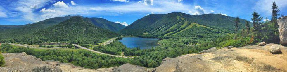 A panoramic view of the White Mountains in New Hampshire