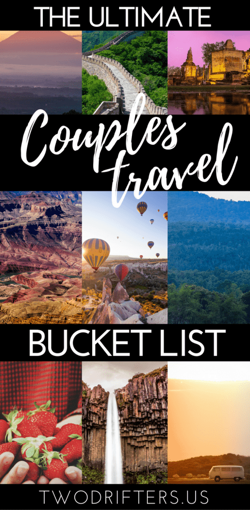 Pinterest social share image that says "The Ultimate Couples Travel Bucket List."