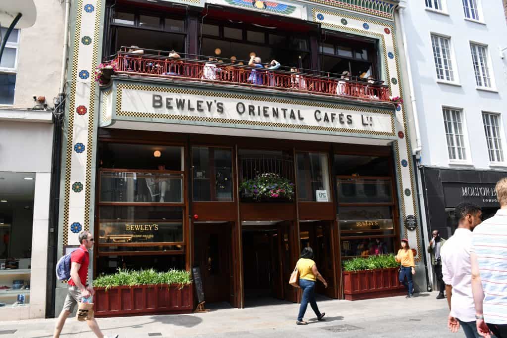 Outside of a cafe that says Bewley\'s Oriental Cafes.