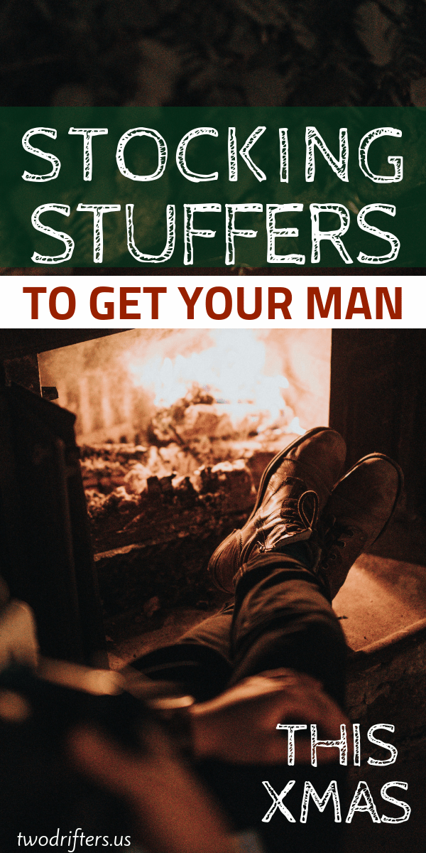 Pinterest social image that says “Stocking stuffers to get your man."