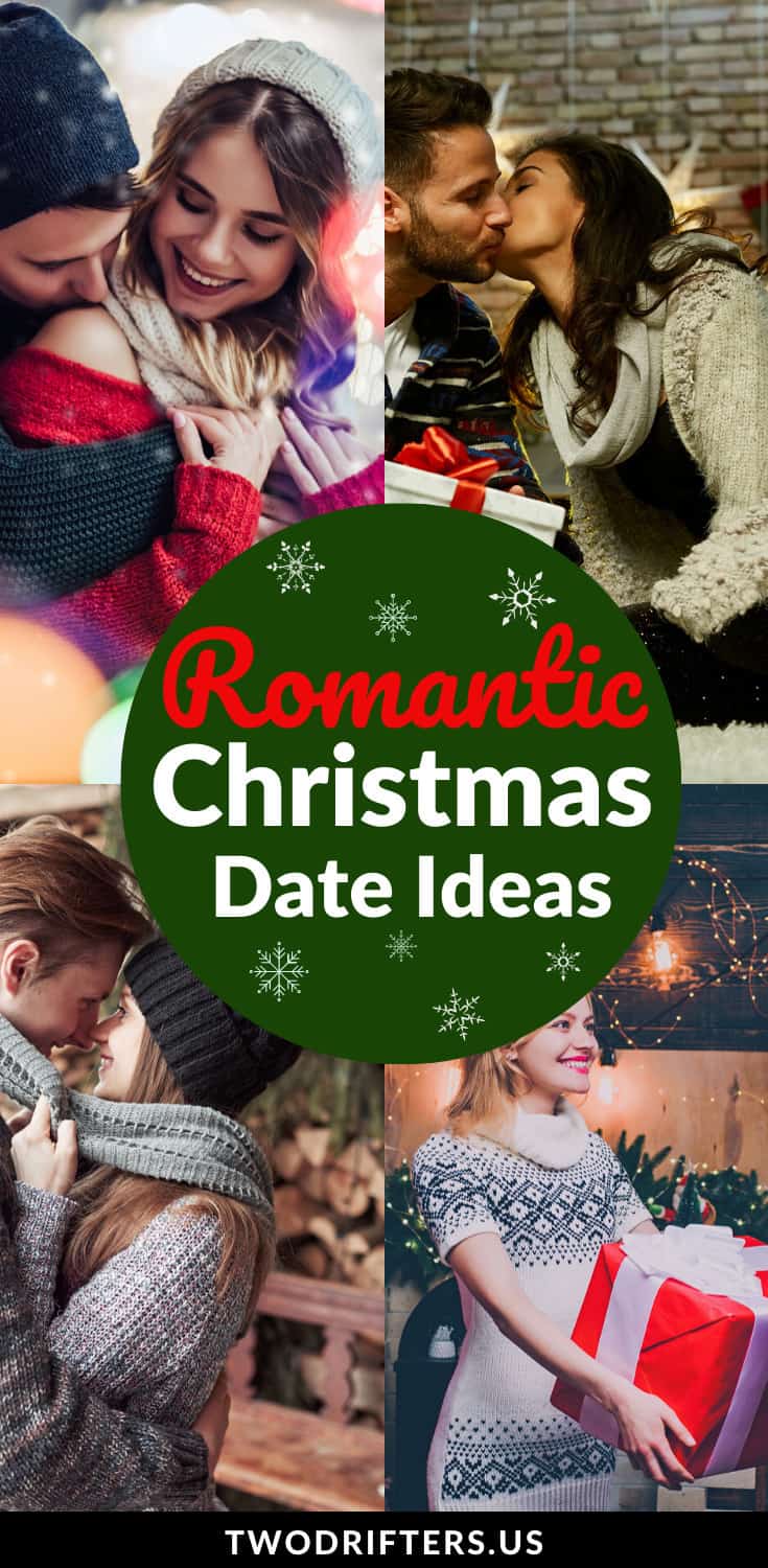 Pinterest social share image that says "Romantic Christmas Date Ideas."