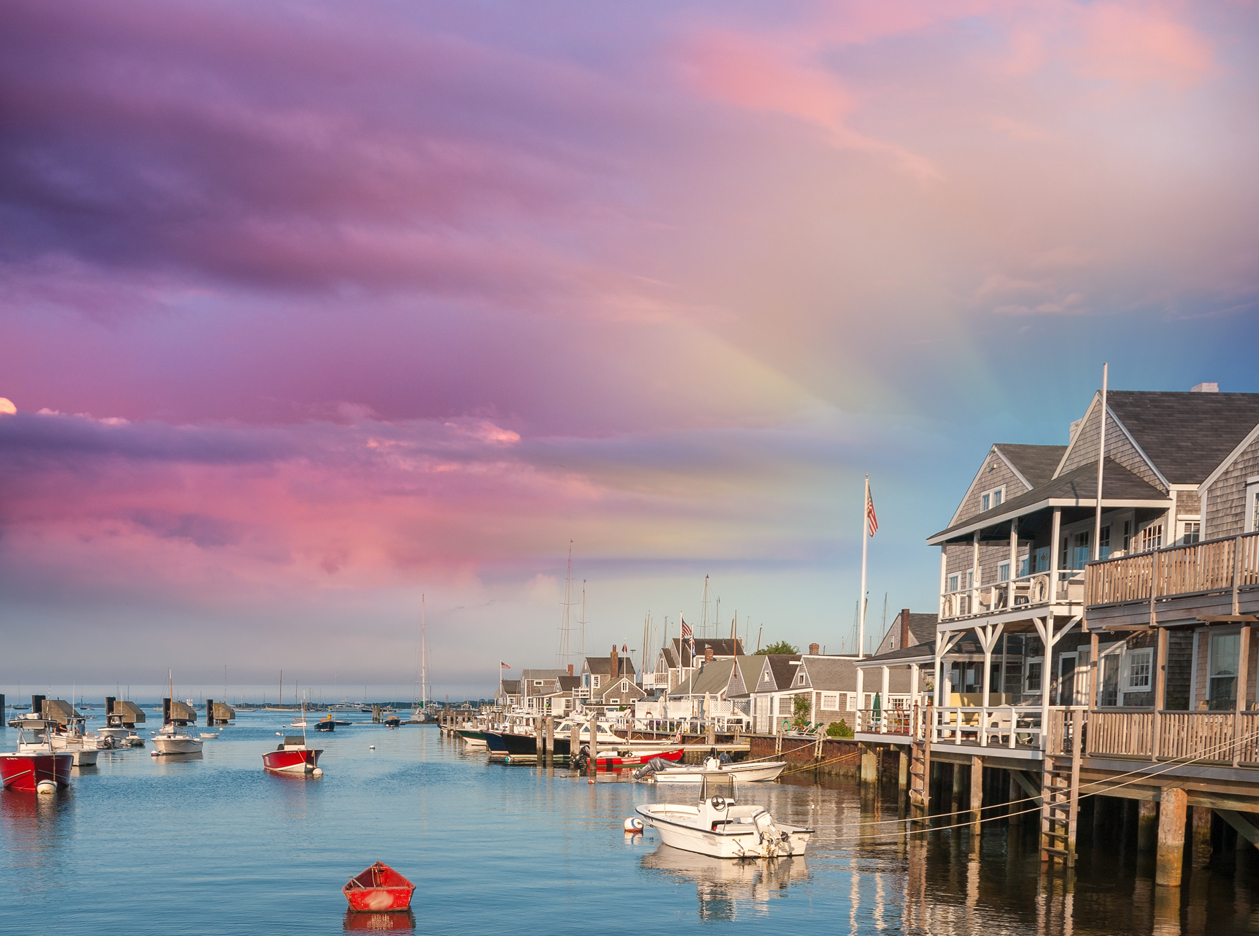 Beautiful homes of Nantucket, Massachusetts. Houses over water a | Two