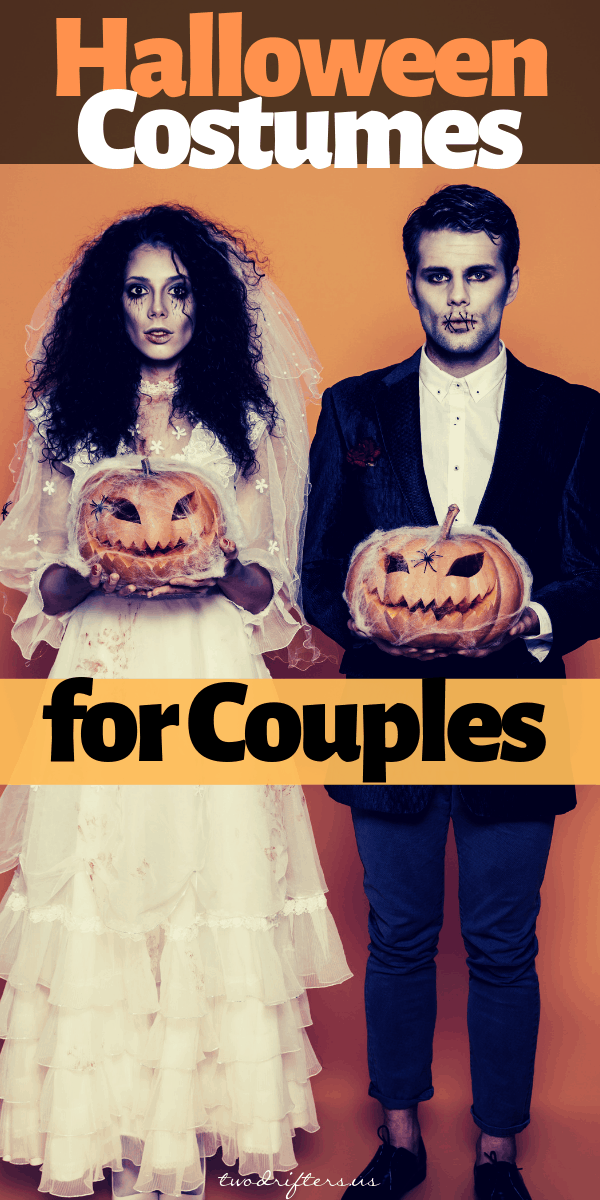 Pinterest social image that says “Halloween costumes for couples.”