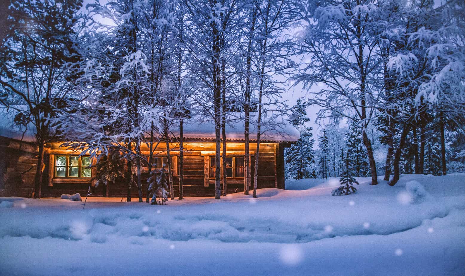 One of the most romantic cabins in North Carolina in winter time with snow all around