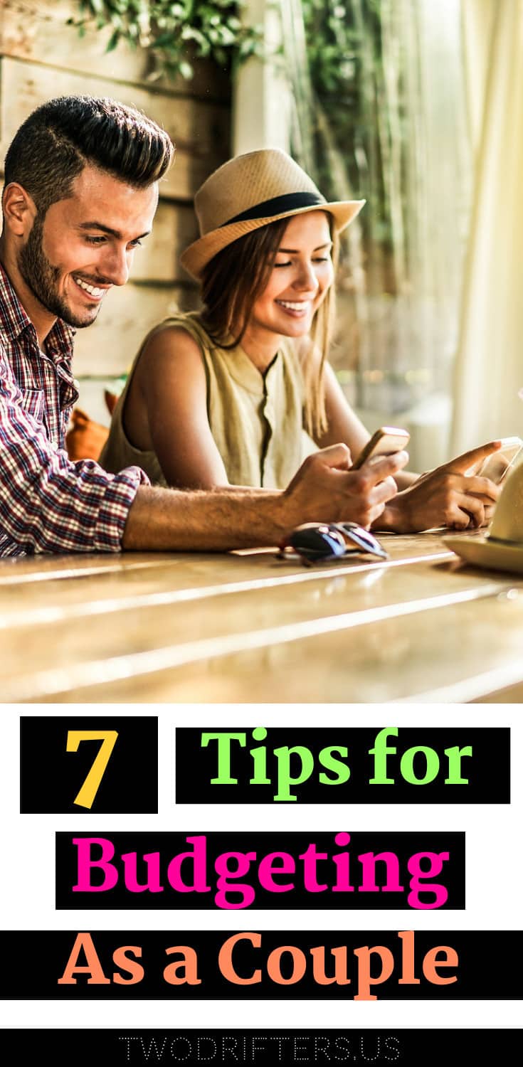 Pinterest social share image that says "7 Tips for Budgeting as a Couple."