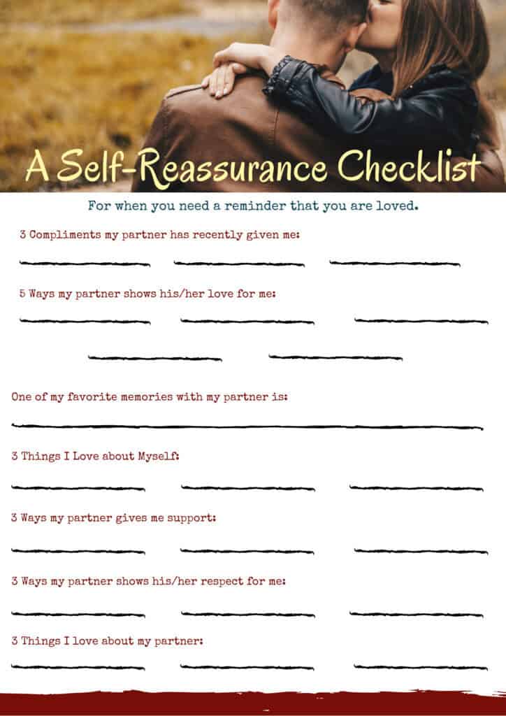 An image of a self-reassurance checklist.