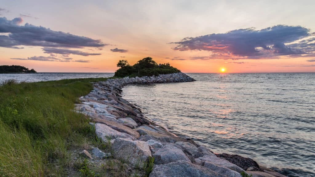 A Cape Cod beach during a romantic Valentine's getaway