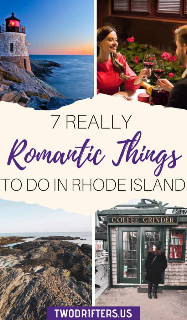 Pinterest social image that says “7 really romantic things to do in Rhode Island.”