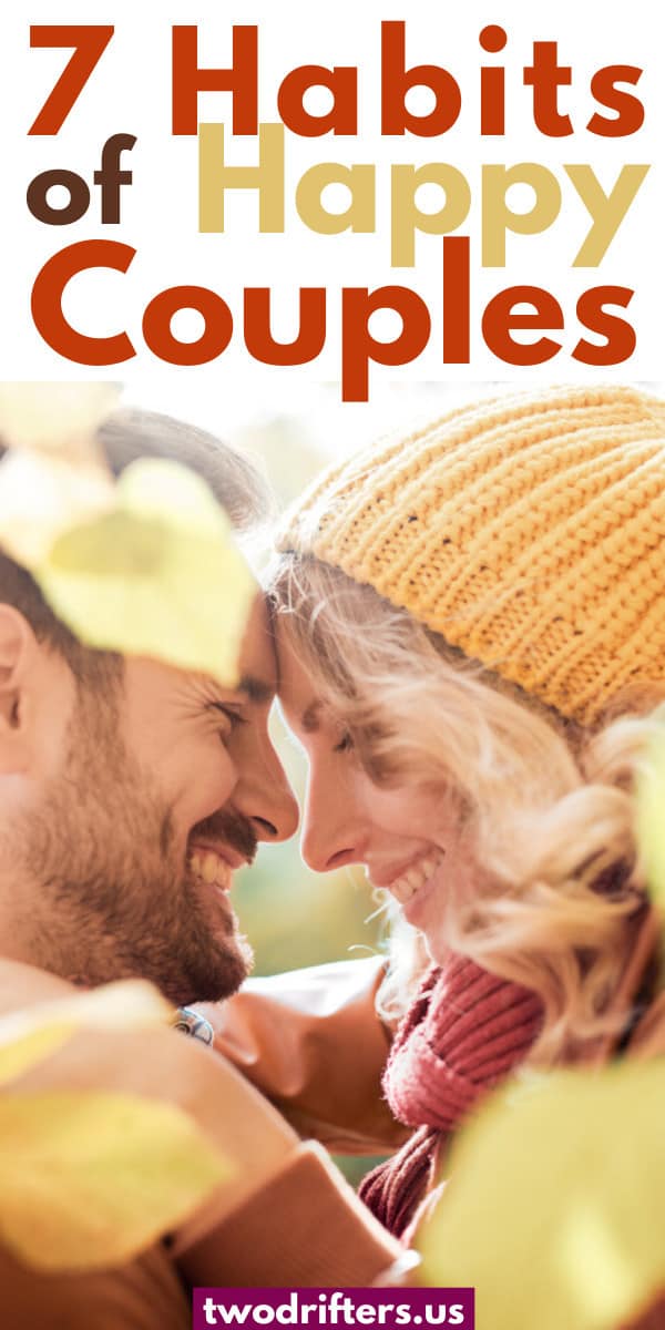 Pinterest social share image that says "7 Habits of Happy Couples."