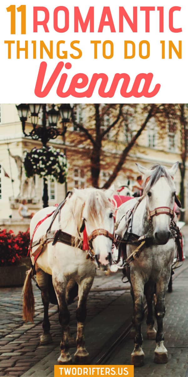 Pinterest social share image that says "11 Romantic Things to do in Vienna."