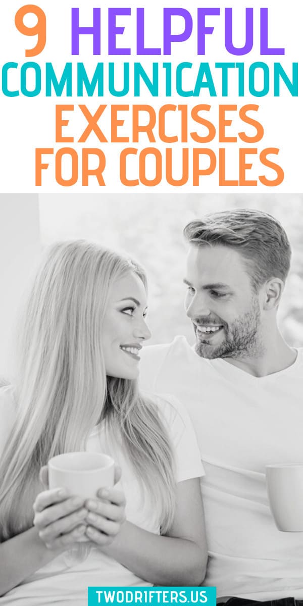Pinterest social share image that says "9 Helpful Communication Exercises for Couples."
