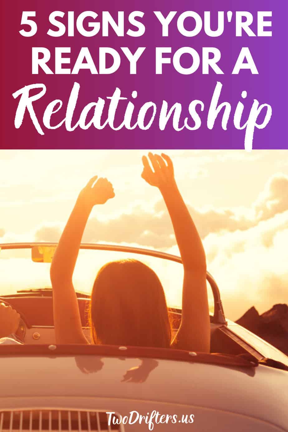 Pinterest social share image that says "5 Signs You're Ready for a Relationship."