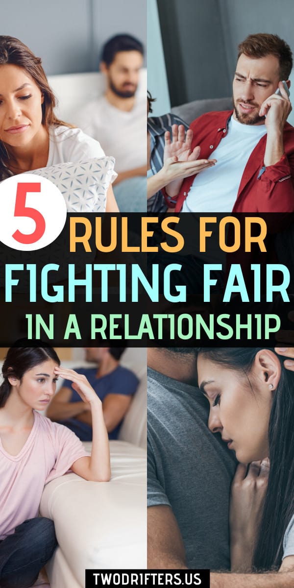 Pinterest social image that says “5 rules for fighting fair in a relationship."