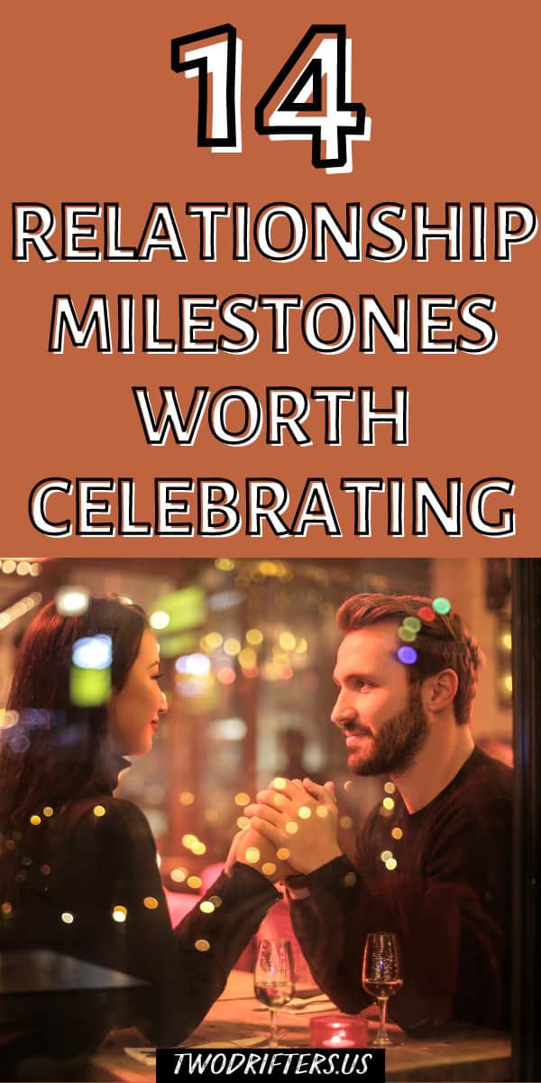 Pinterest social share image that says "14 Relationship Milestones Worth Celebrating."