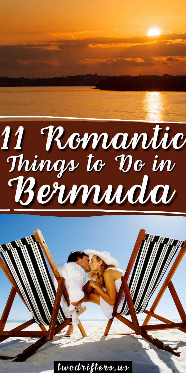 Pinterest social share image that says "11 Romantic Things to do in Bermuda."