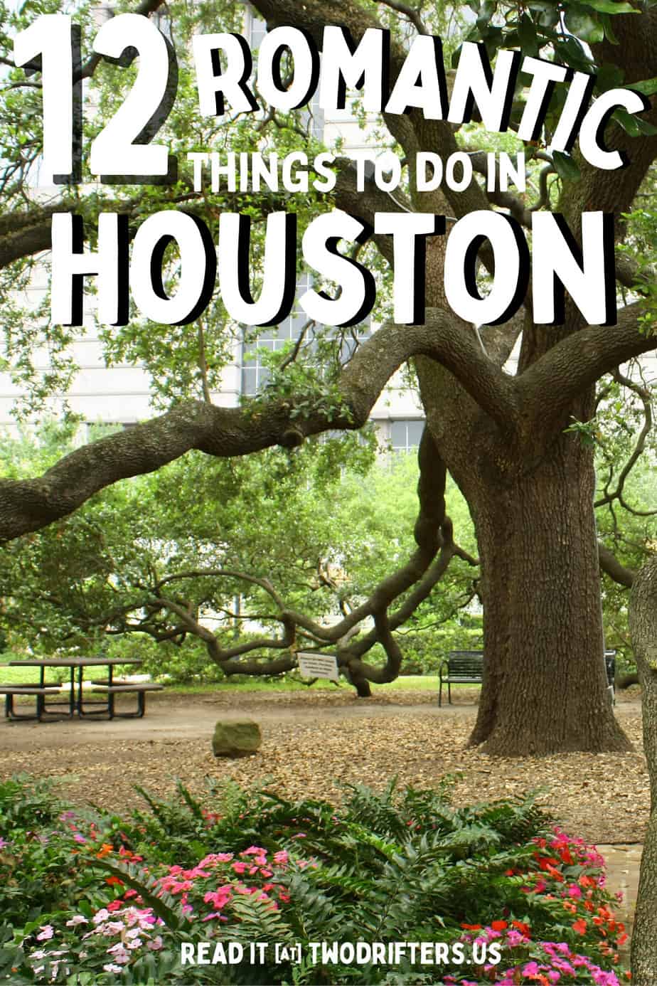 Pinterest social image that says "12 Romantic Things to do in Houston."