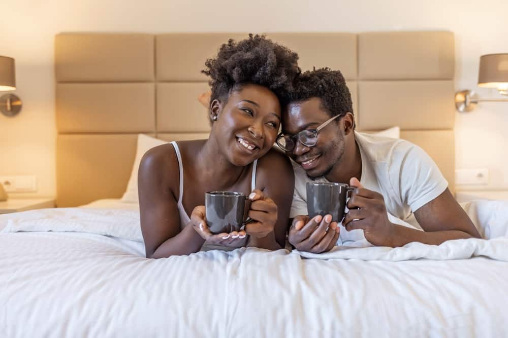 Couple sharing morning coffee ritual